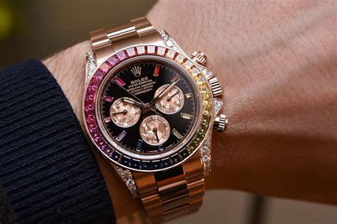 rolex daytona rainbow replica|rolex daytona rainbow everose gold.